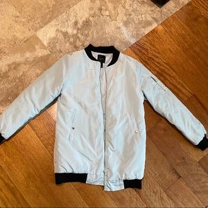 Forever 21 light blue bomber jacket